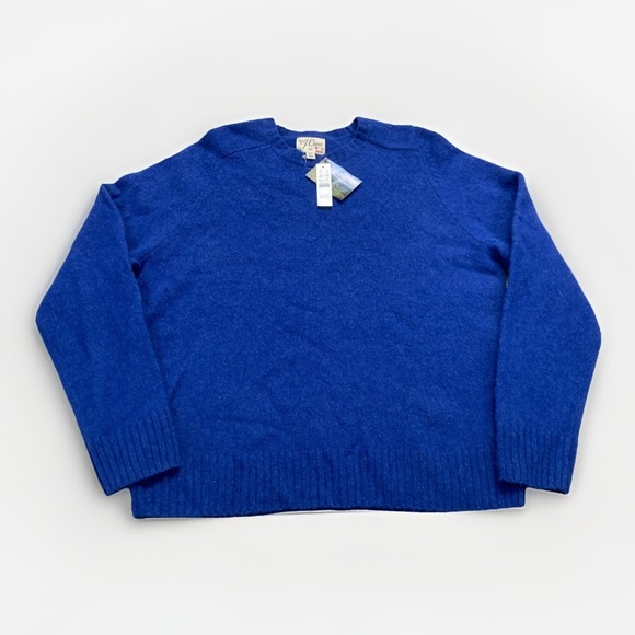 J.CREW Brushed Sweater Men's XL Blue Knoll Yarns Wool Knit Crewneck